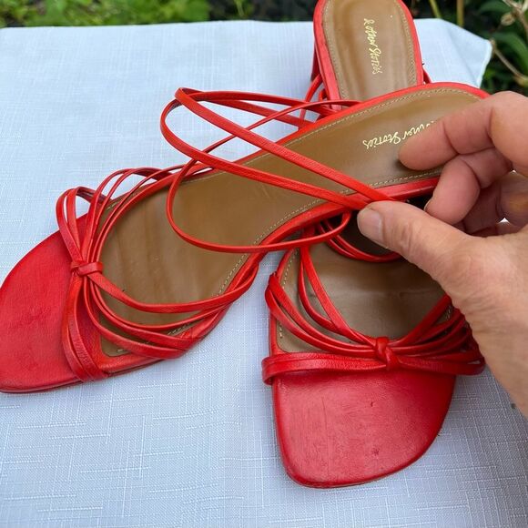 & Other Stories orange/red sandals, straps across the top, made in Spain, 38 - Picture 5 of 9